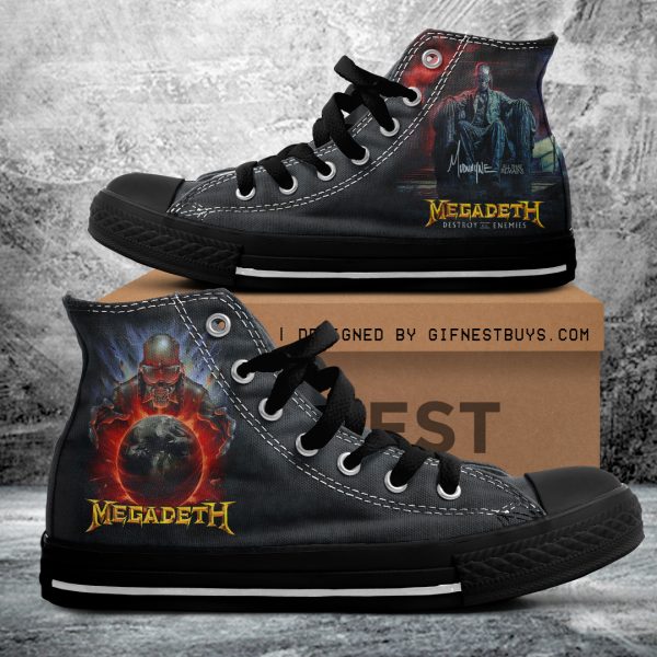 Megadeth Band High Top Canvas Shoes - ANHNV 4381