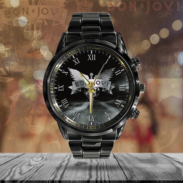 Bon Jovi Black Stainless Steel Watch - ANHNV 4389