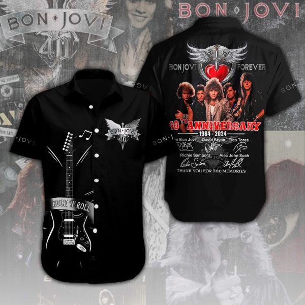 Bon Jovi Short Sleeve Dress Shirt - ANHNV 4394