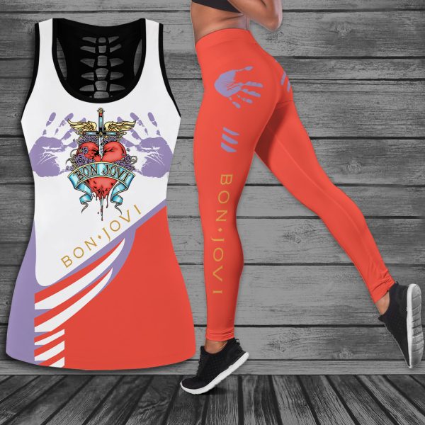 Bon Jovi Hollow Tank Top Leggings - ANHNV 4432
