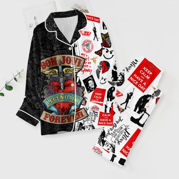 Bon Jovi Button Down Pajamas Set – ANHNV 4496