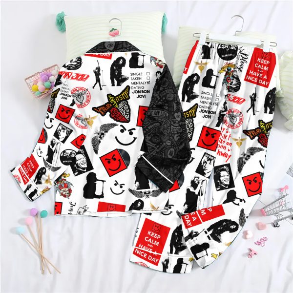 Bon Jovi Button Down Pajamas Set – ANHNV 4496
