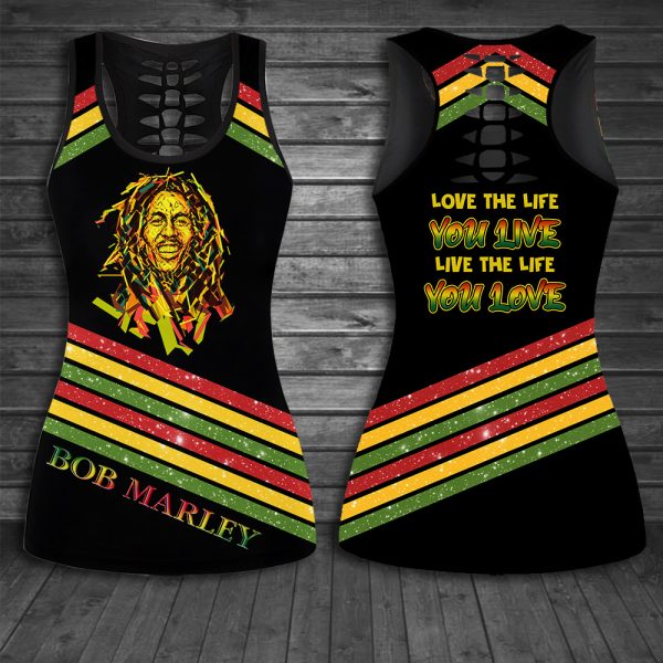 Bob Marley Hollow Tank Top Leggings - ANHNV 4522