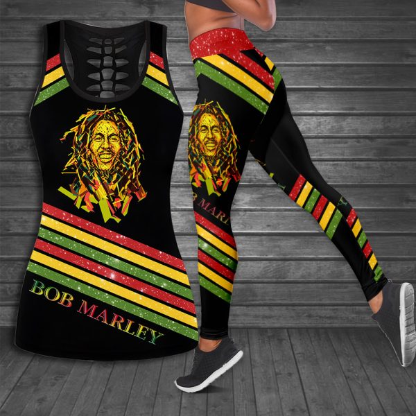 Bob Marley Hollow Tank Top Leggings - ANHNV 4522