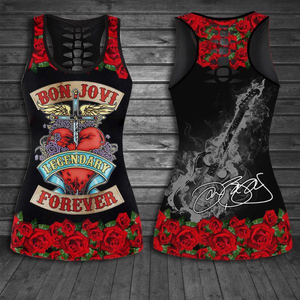 Bon Jovi Hollow Tank Top Leggings - ANHNV 4534