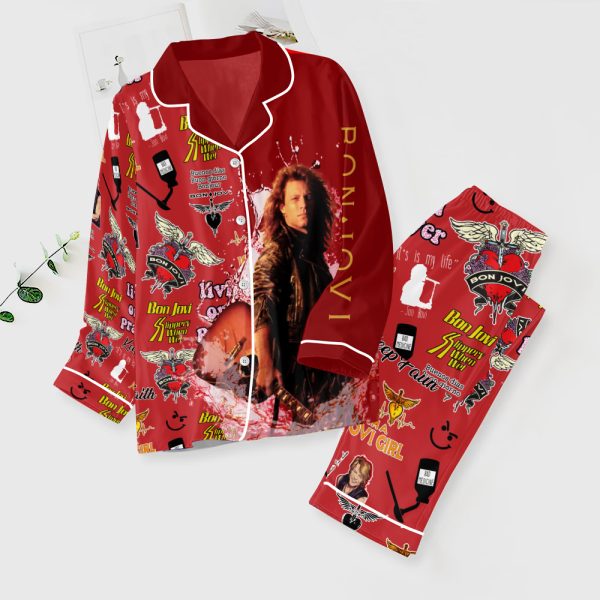 Bon Jovi Button Down Pajamas Set – ANHNV 4570