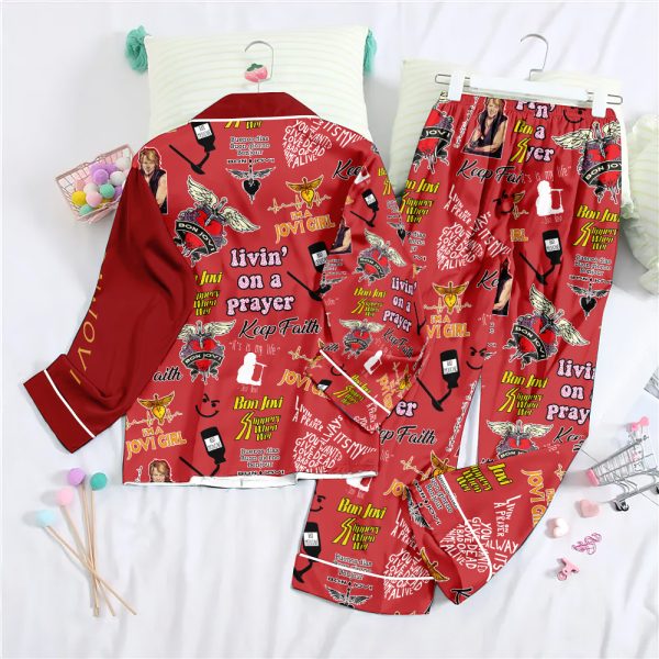 Bon Jovi Button Down Pajamas Set – ANHNV 4570