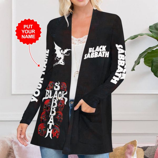 Personalized Black Sabbath Women's Patch Pocket Cardigan - HUANNM 4914