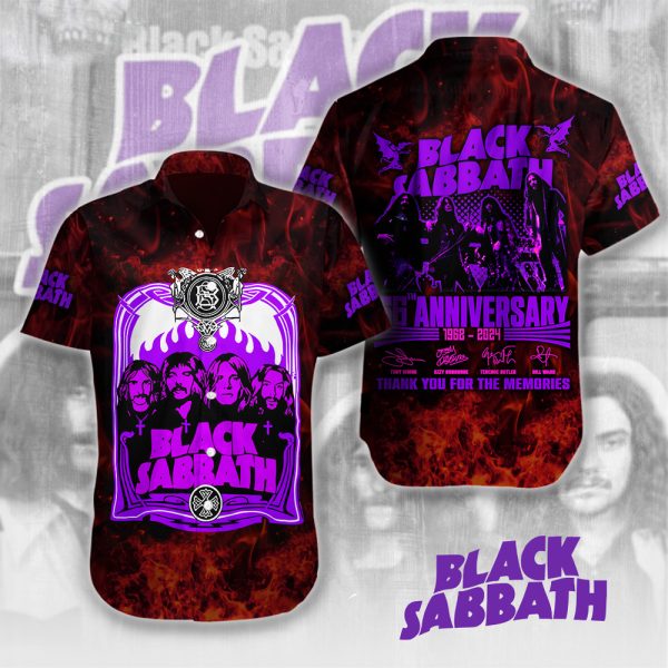 Black Sabbath Short Sleeve Dress Shirt - HUANNM 5135.1