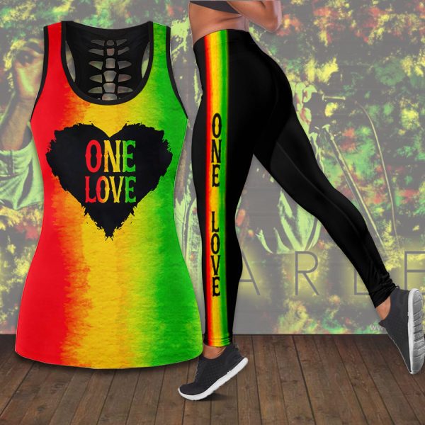 Bob Marley Hollow Tank Top Leggings - ANHNV 4358
