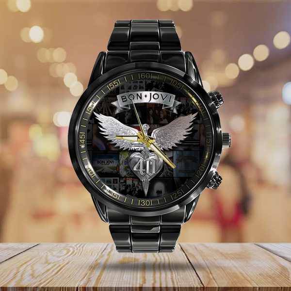 Bon Jovi Black Stainless Steel Watch - TANTN 6202
