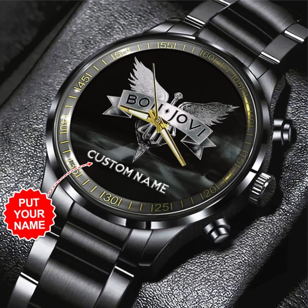Personalized Bon Jovi Black Stainless Steel Watch - TANTN 6203