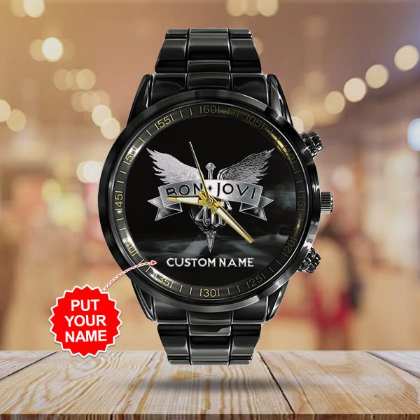 Personalized Bon Jovi Black Stainless Steel Watch - TANTN 6203