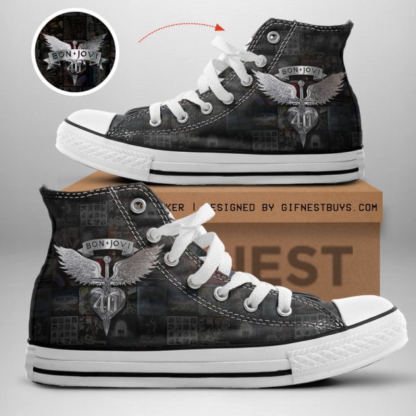 Bon Jovi High Top Canvas Shoes - TANTN 6209