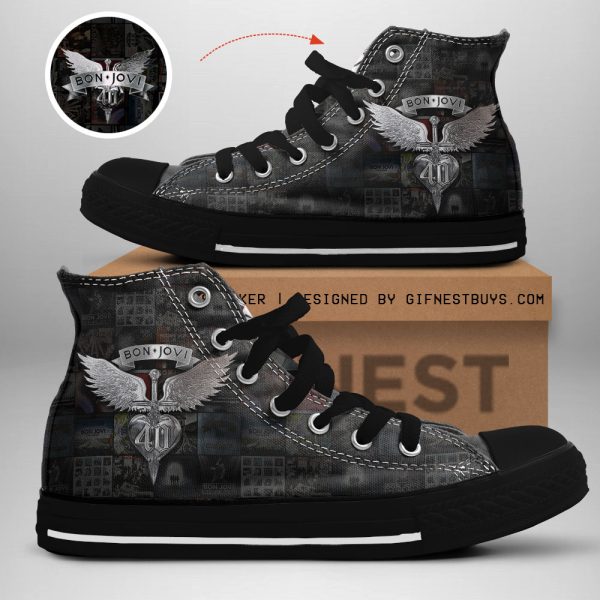 Bon Jovi High Top Canvas Shoes - TANTN 6209
