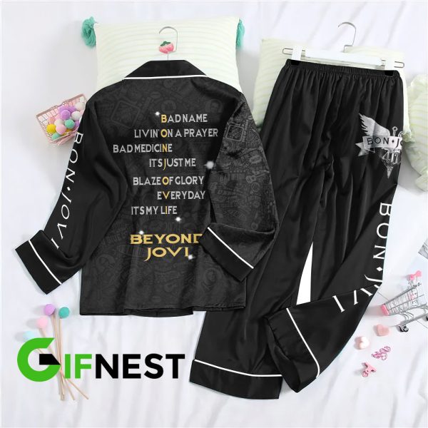 Personalized Bon Jovi Button Down Pajamas Set – TANTN 6243