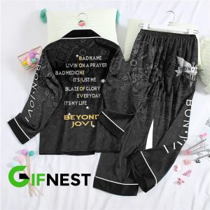 Personalized Bon Jovi Button Down Pajamas Set – TANTN 6293