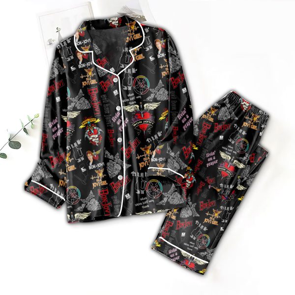 Bon Jovi Button Down Pajamas Set – HUANNM 4982
