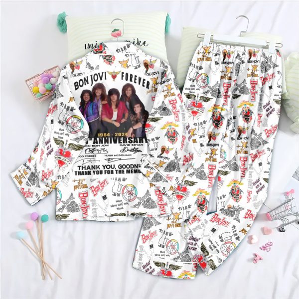 Bon Jovi Button Down Pajamas Set – HUANNM 4983