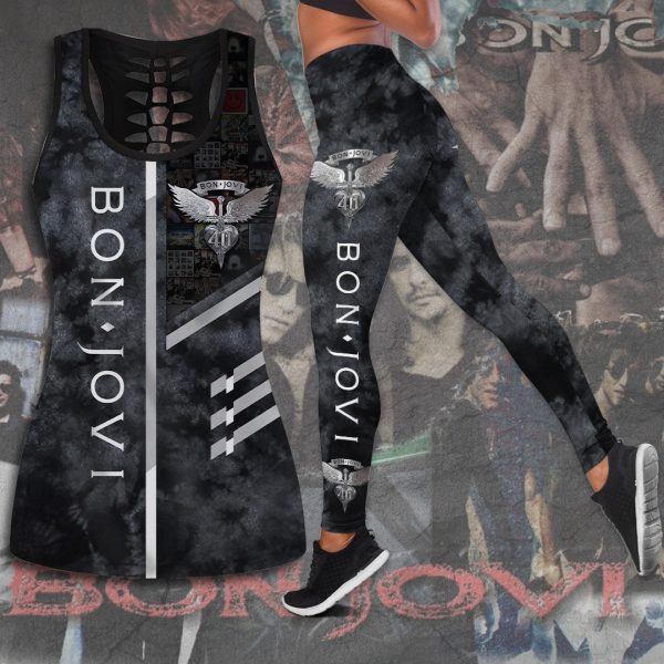 Bon Jovi Hollow Tank Top Leggings - TANTN 6336