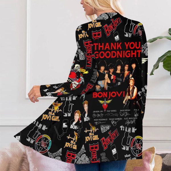 Bon Jovi Women’s Patch Pocket Cardigan – HUANNM 4982.1