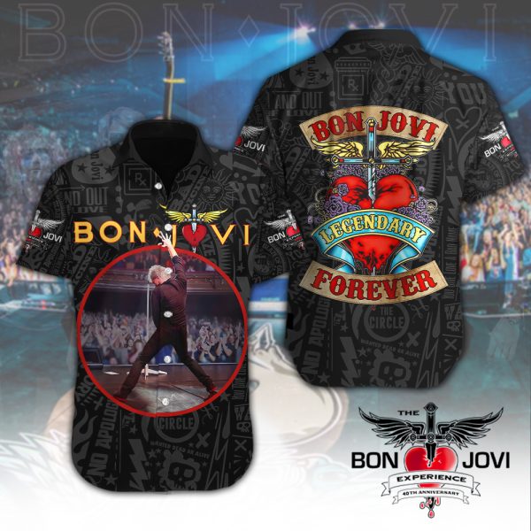 Bon Jovi Short Sleeve Dress Shirt - HUANNM 4991.1
