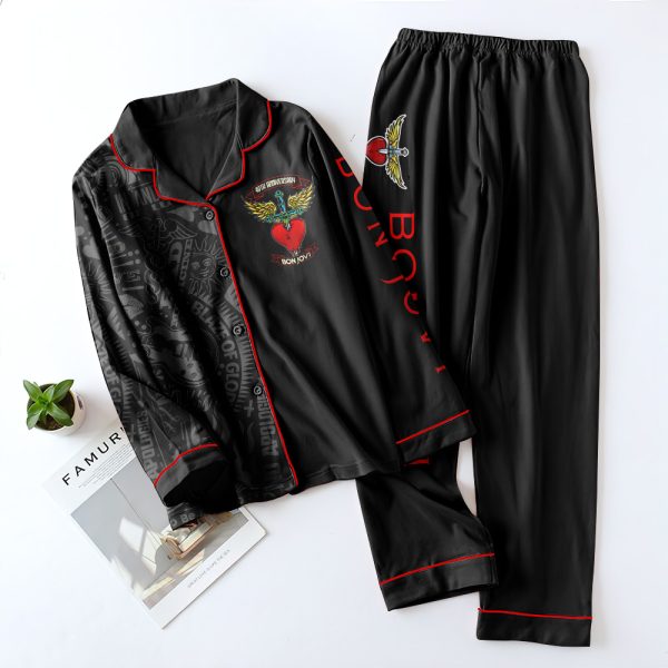 Bon Jovi Button Down Pajamas Set – TANTN 6244