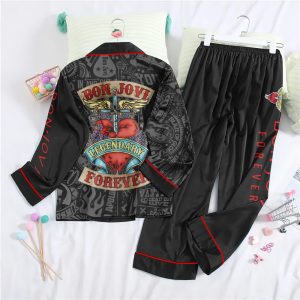 Bon Jovi Button Down Pajamas Set – TANTN 6244