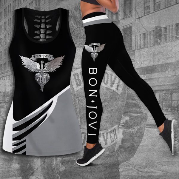 Bon Jovi Hollow Tank Top Leggings - TANTN 6334