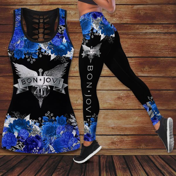 Bon Jovi Hollow Tank Top Leggings - HOATT 4828