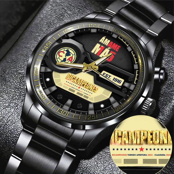 Club América Black Stainless Steel Watch - MAITM 6877