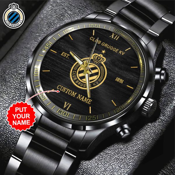 Personalized Club Brugge K.V. Black Stainless Steel Watch - HUANNM 5215