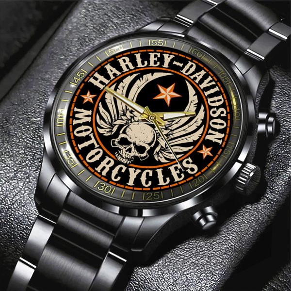 Harley Davidson Black Stainless Steel Watch - GNE 396