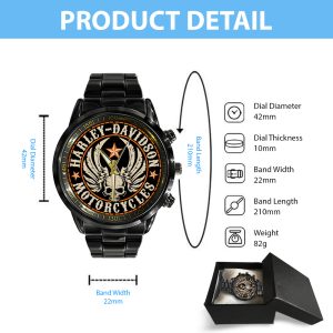 Harley Davidson Black Stainless Steel Watch - GNE 396