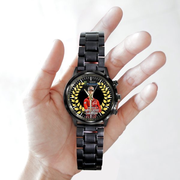 Jett Lawrence x AMA Supercross Championship Black Stainless Steel Watch - HOATT 4832