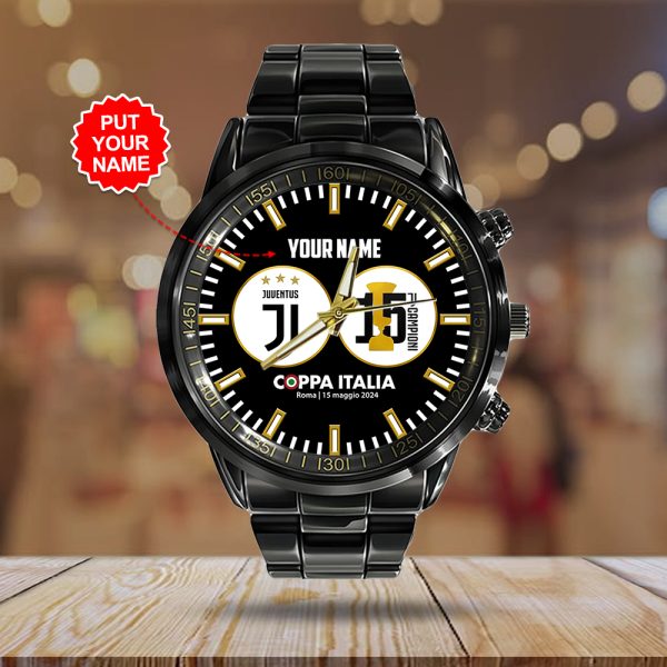 Personalized Juventus F.C. Black Stainless Steel Watch - HOATT 4881