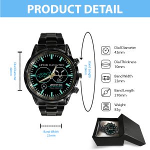 Mercedes-AMG Petronas F1 x Lewis Hamilton Black Stainless Steel Watch - HOATT 4854