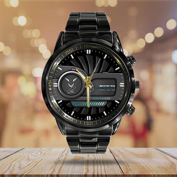 Mercedes-AMG Petronas F1 x Lewis Hamilton Black Stainless Steel Watch - HOATT 4862