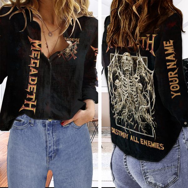 Personalized Megadeth Band 3D Linen Shirt - HUANNM 5018.1