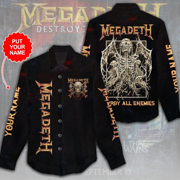 Personalized Megadeth Band 3D Linen Shirt - HUANNM 5018.1