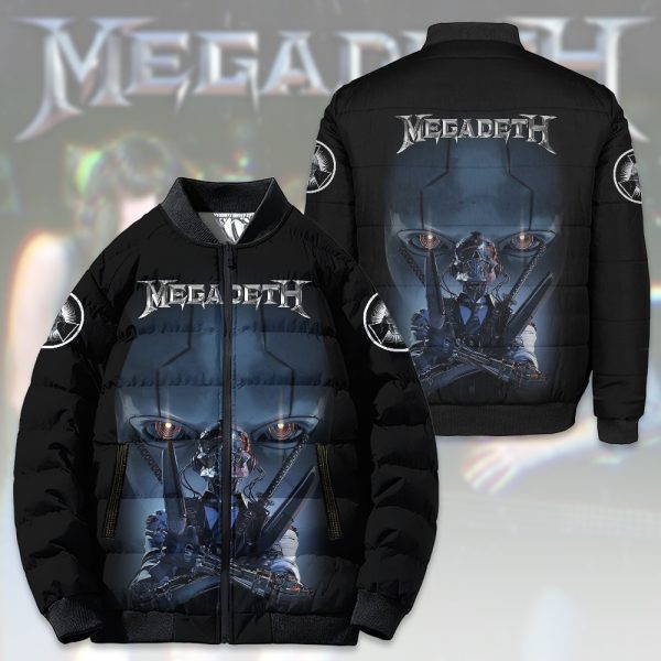 Megadeth Band 3D Bomber Puffer Jacket - GNE 422