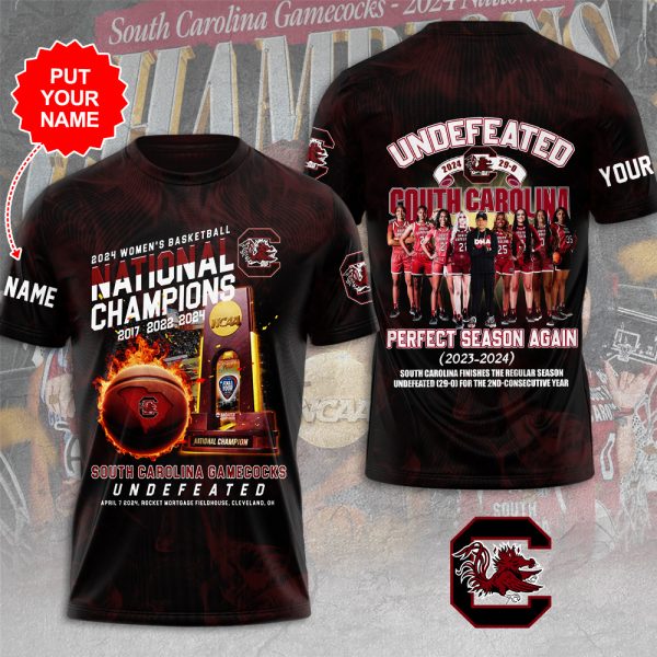 Personalized South Carolina Gamecocks Women's Basketball 3D T-Shirt - HUANNM 4820