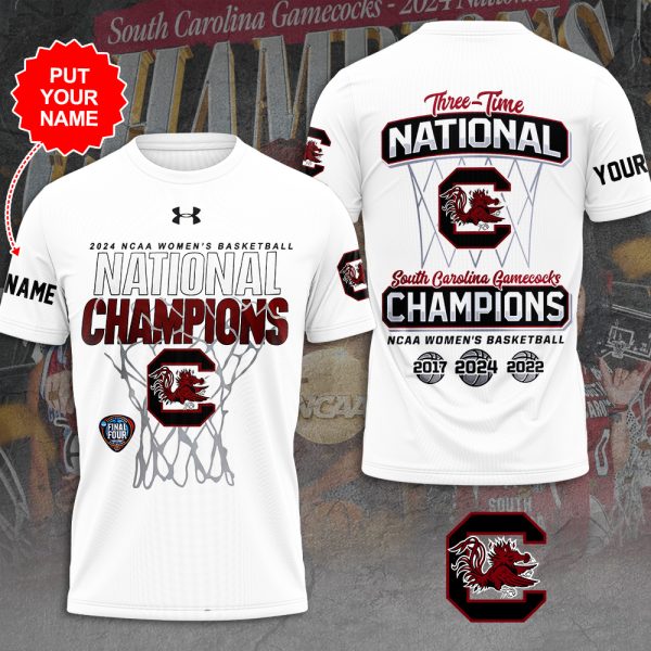 Personalized South Carolina Gamecocks Women's Basketball 3D T-Shirt - HUANNM 4821