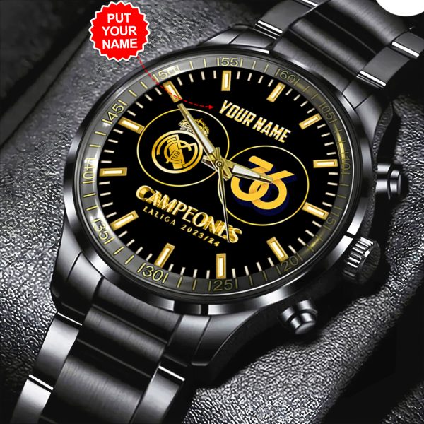 Personalized Real Madrid CF Black Stainless Steel Watch - HOATT 4853