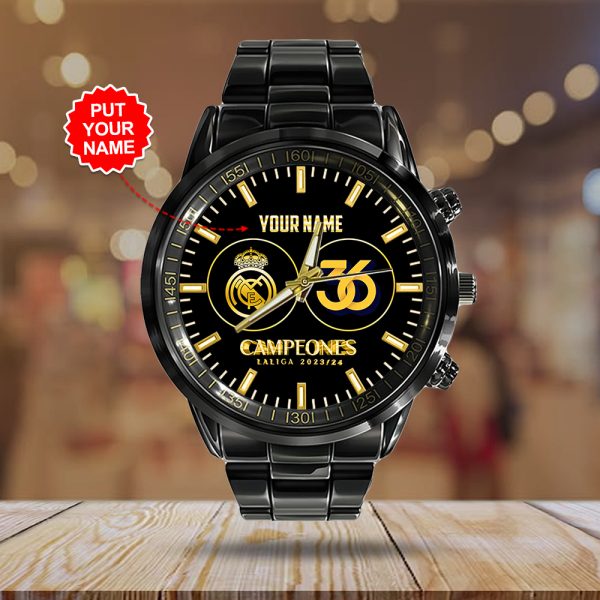 Personalized Real Madrid CF Black Stainless Steel Watch - HOATT 4853