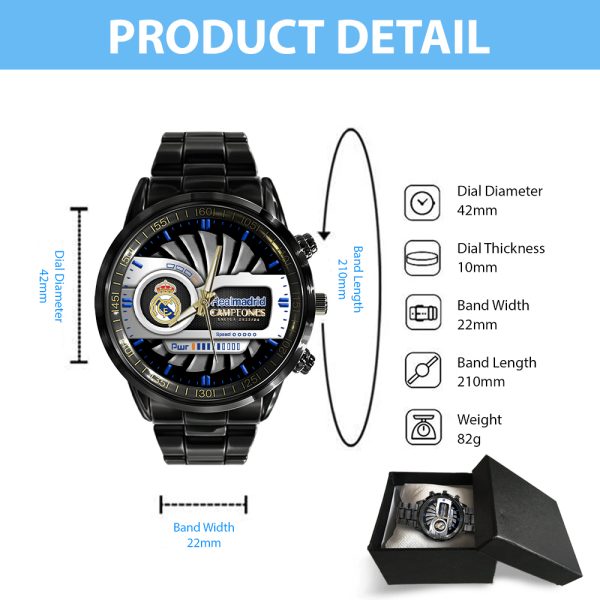Real Madrid CF Black Stainless Steel Watch - MAITM 6664