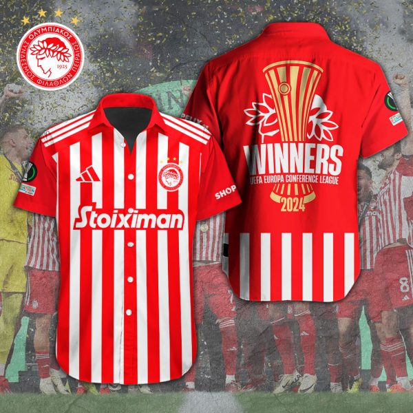 Olympiakos F.C. Short Sleeve Dress Shirt - TANTN 6711.1