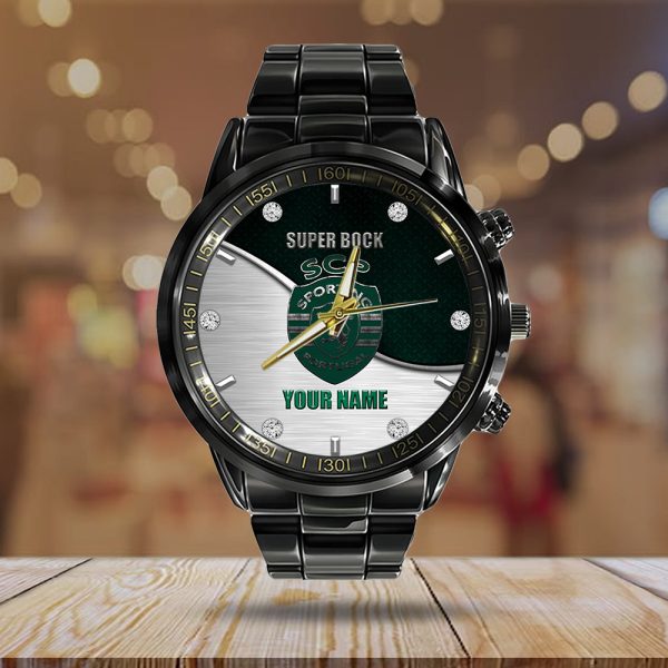 Personalized Sporting CP Black Stainless Steel Watch - HOATT 4948