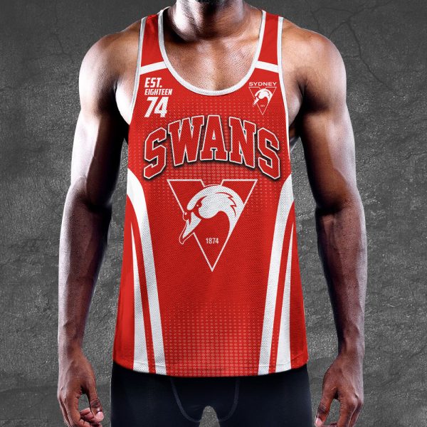 Personalized Sydney Swans Y-Back Muscle Tank Top - VANDH 2840
