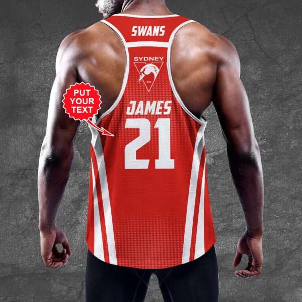 Personalized Sydney Swans Y-Back Muscle Tank Top - VANDH 2840